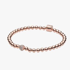 PRELOVED PANDORA BEADs And Pavè bracelet 6.7